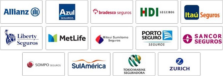 allianz, azul, bradesco, hdi, itau, liberty, metlife, mitsui, porto seguro, sancor, sompo, sulamerica, tokio marine, zurich
